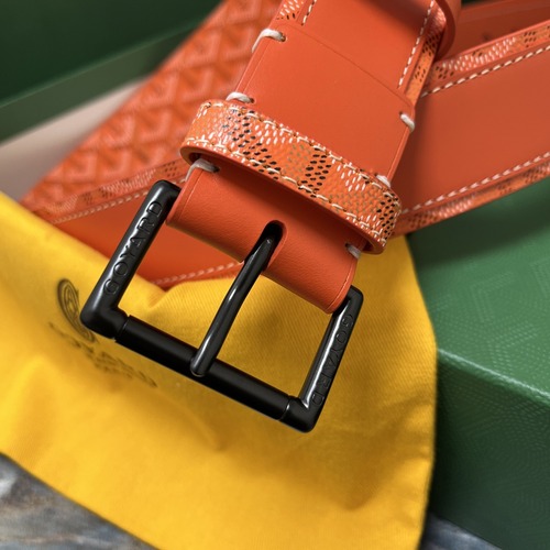Goyard 고야드 오렌지 패턴 소가죽 벨트