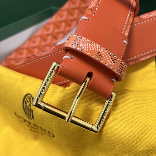 Goyard 고야드 오렌지 패턴 소가죽 벨트