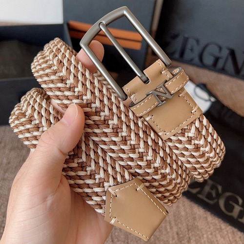 Zegna 제냐 직조 탄성 남성 벨트