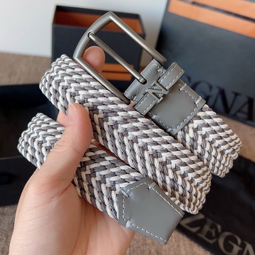 Zegna 제냐 직조 탄성 남성 벨트