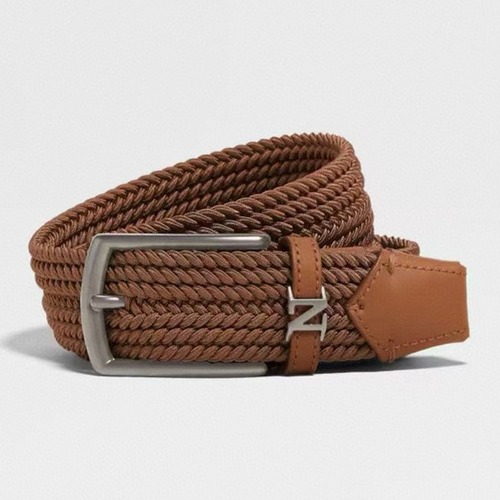 Zegna 제냐 짜임 엘라스틱 가죽 벨트