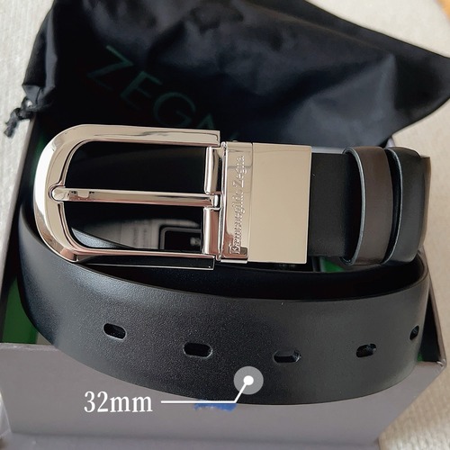 Zegna 제냐 블랙 소가죽 벨트