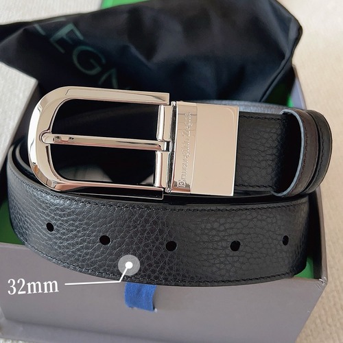 Zegna 제냐 블랙 소가죽 벨트