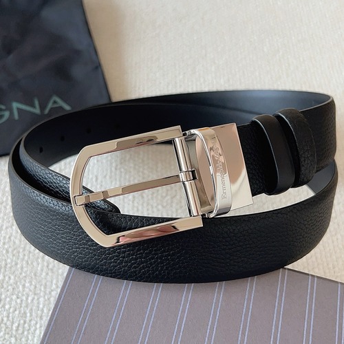 Zegna 제냐 블랙 소가죽 벨트