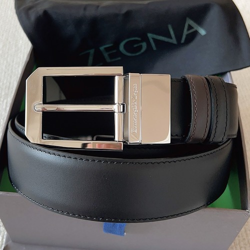 Zegna 제냐 블랙 소가죽 벨트