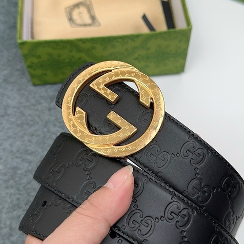 Gucci 구찌 GG 엠보 소가죽 남성 벨트