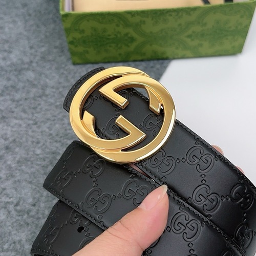 Gucci 구찌 GG 엠보 소가죽 남성 벨트