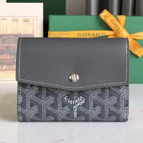 Goyard Saint-Gabriel Goyardine Wallet 고야드 생가브리엘 반지갑 그레이 12cm