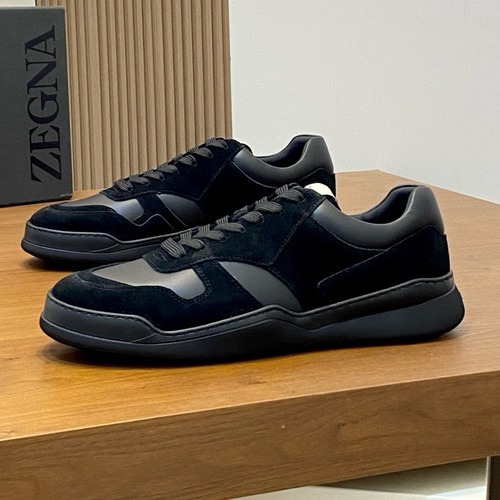 Ermenegildo Zegna 에르메네질도 제냐 Triple Stitch™ 소가죽 로우탑 스니커즈