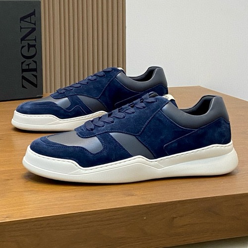 Ermenegildo Zegna 에르메네질도 제냐 Triple Stitch™ 소가죽 로우탑 스니커즈