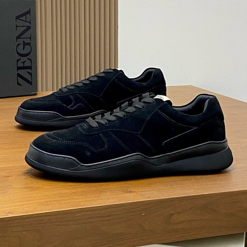 Ermenegildo Zegna 에르메네질도 제냐 Triple Stitch™ 소가죽 로우탑 스니커즈