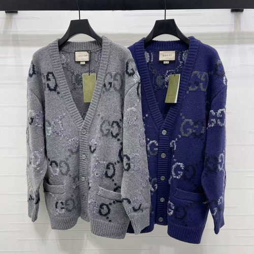 Gucci 구찌 2025 프리폴 GG 로고 V넥 울 니트 가디건