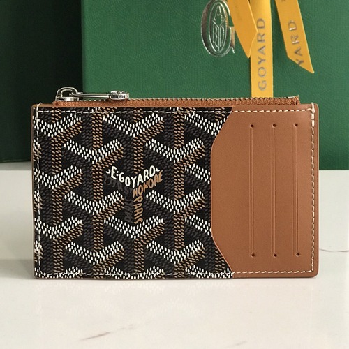 Goyard Bourbon Zipped Card Holder 고야드 버번 지퍼 카드홀더 브라운 12.5cm