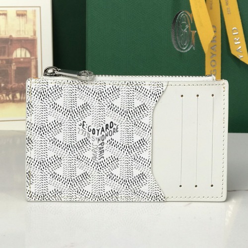 Goyard Bourbon Zipped Card Holder 고야드 버번 지퍼 카드홀더 화이트 12.5cm