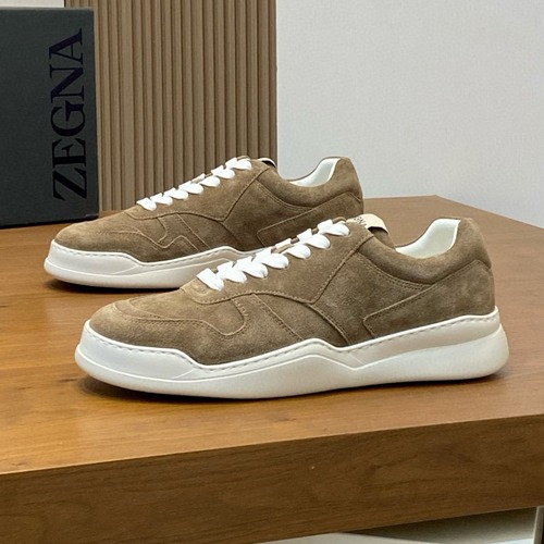 Ermenegildo Zegna 에르메네질도 제냐 Triple Stitch™ 소가죽 로우탑 스니커즈