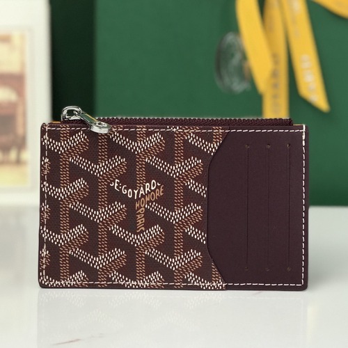 Goyard Bourbon Zipped Card Holder 고야드 버번 지퍼 카드홀더 다크버건디 12.5cm