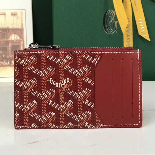 Goyard Bourbon Zipped Card Holder 고야드 버번 지퍼 카드홀더 버건디 12.5cm