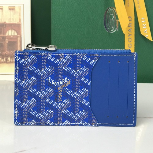 Goyard Bourbon Zipped Card Holder 고야드 버번 지퍼 카드홀더 블루 12.5cm