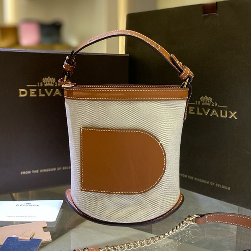Delvaux 델보 Pin 버킷 캔버스 버킷백
