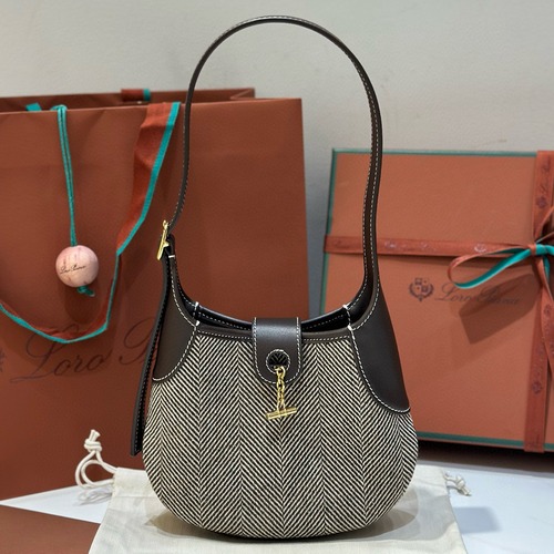 Loro Piana 로로피아나 Bobbin 양모 배색 숄더백