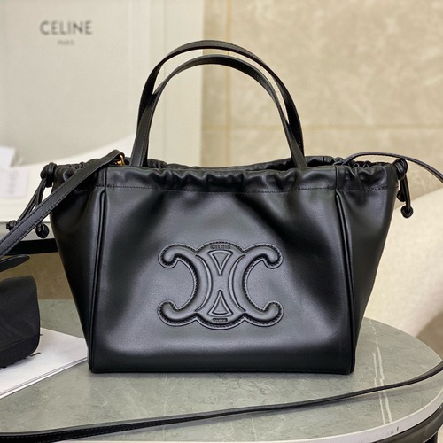 CELINE 셀린느 트리옴프 가죽 드로스트링 미니 토트백
