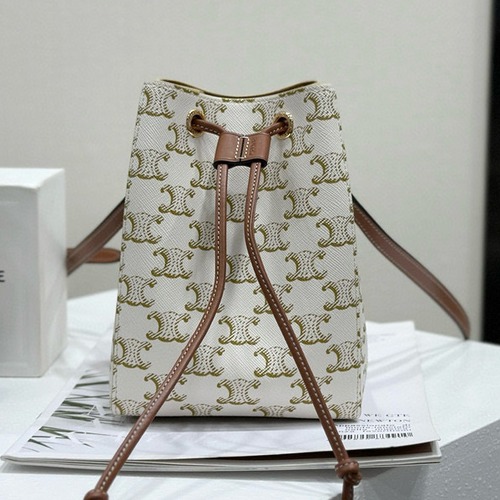 Celine 셀린느 세일러 초소형 로고 패턴 가죽 버킷백