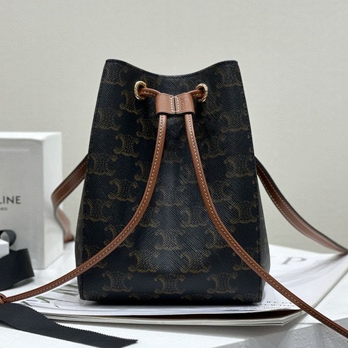 Celine 셀린느 세일러 초소형 로고 패턴 가죽 버킷백