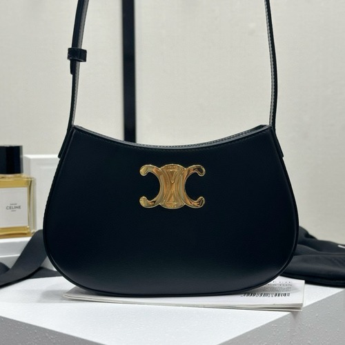 Celine 셀린느 틸리 중형 블랙 소가죽 숄더백