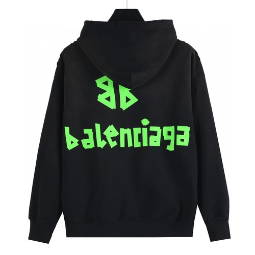 Balenciaga 발렌시아가 25FW 입체 고무 나염 워싱 디스트로이드 후드 티셔츠