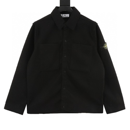 Stone Island 스톤 아일랜드 램스울 블랙 셔츠 자켓