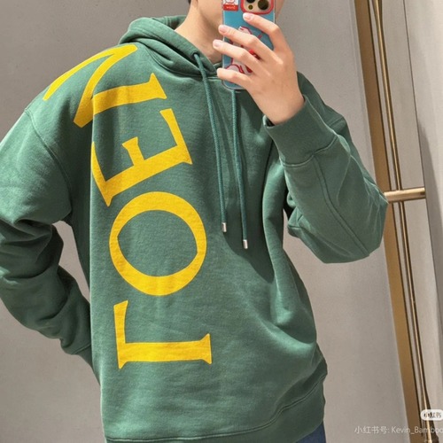 Loewe 로에베 로고 크로스 레터링 후드 티셔츠