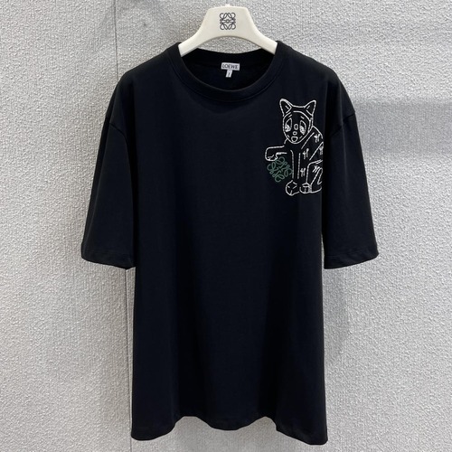 Loewe 로에베 루이스 웨인 고양이 자수 반팔 티셔츠