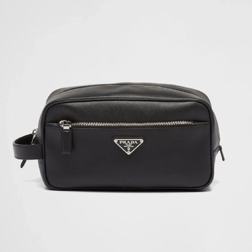 PRADA 프라다 FW2023 사피아노 가죽 세면 파우치