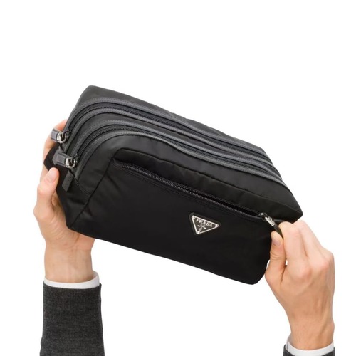 PRADA 프라다 FW2023 Re-Nylon 더블 지퍼 파우치