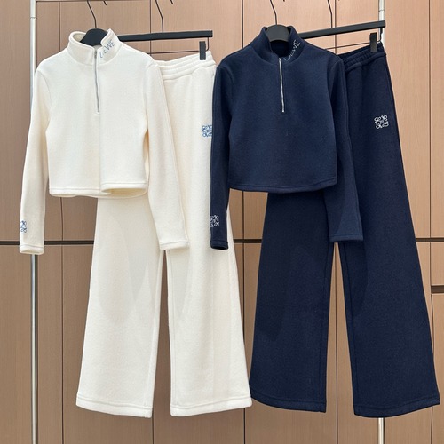 Loewe 로에베 겨울 플리스 하프집업 로고 트레이닝 세트
