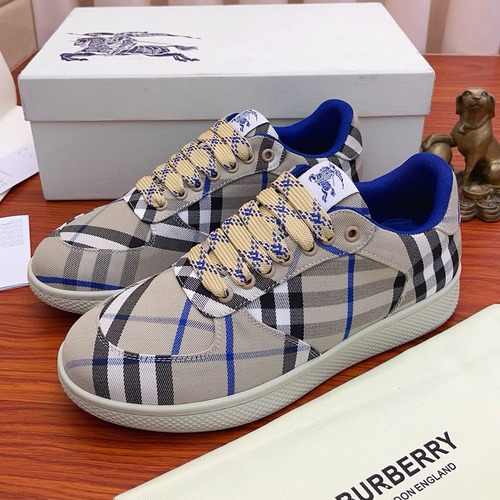 BURBERRY 버버리 남성 체크 캔버스 로우탑 스니커즈
