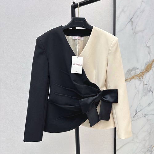 VALENTINO 발렌티노 배색 리본 랩 자켓
