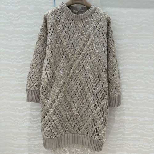 Brunello Cucinelli 브루넬로 쿠치넬리 시퀸 레이스 니트 원피스