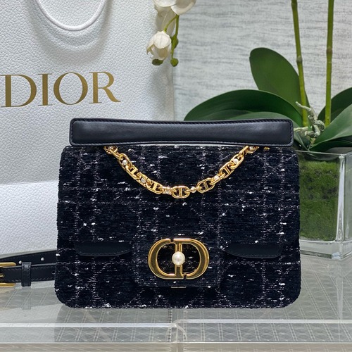 Dior 디올 Jolie 조리 시리즈 진주 체인 트위드 플랩 백