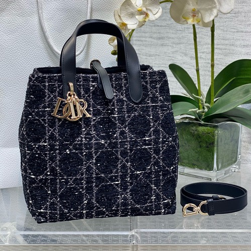 Christian Dior 투쥬르 미디엄 스노우 트위드 토트백