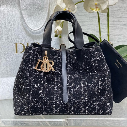 Christian Dior 투쥬르 중형 트위드 토트백