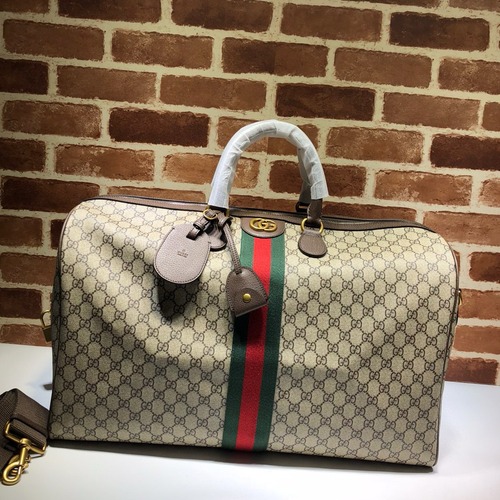 GUCCI 구찌 GG 수프림 웹 스트라이프 보스턴 여행가방