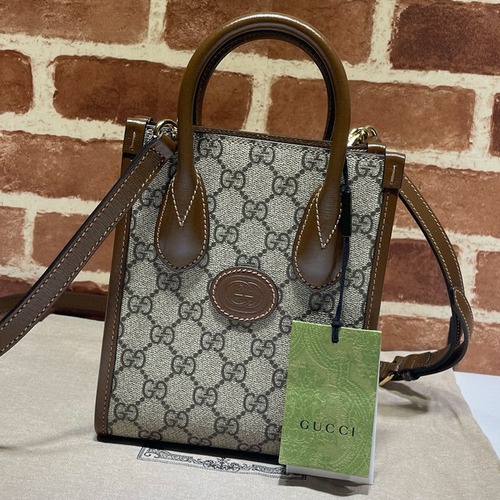 GUCCI 구찌 GG 캔버스 미니 토트백