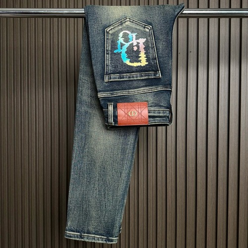 Christian Dior 남성 워싱 데님 진