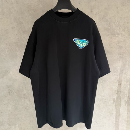 PRADA 프라다 FW2023 핸드 페인팅 티셔츠 블랙