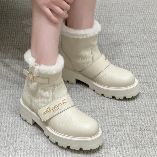 DIOR 디올 양털 부츠 아이보리