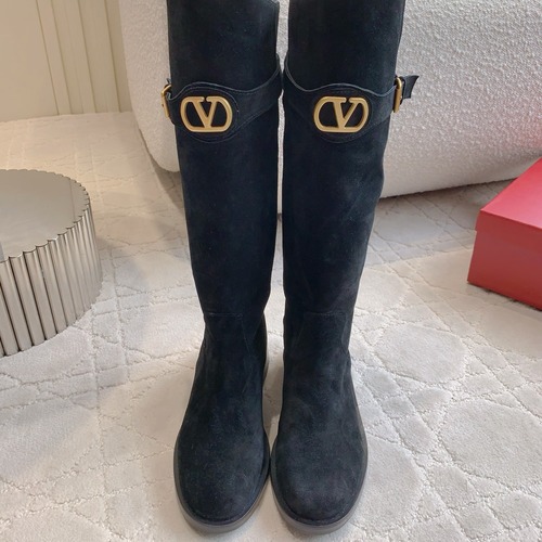 VALENTINO 발렌티노 V 로고 부츠 블랙