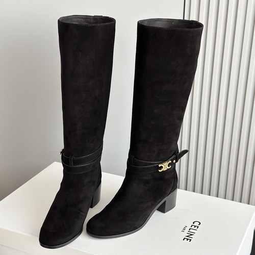CELINE 셀린느 스웨이드 롱부츠 블랙