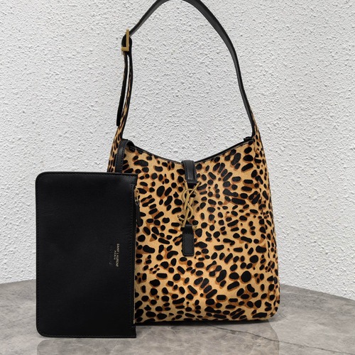 SAINT LAURENT 생로랑 르 5아7 레오파드 헤어카프 호보백 713938 23CM