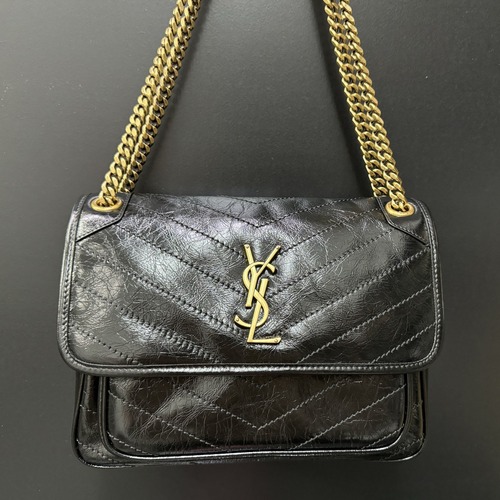 Saint Laurent 생로랑 니키 라지 크링클 빈티지 레더 숄더백 633158 28CM